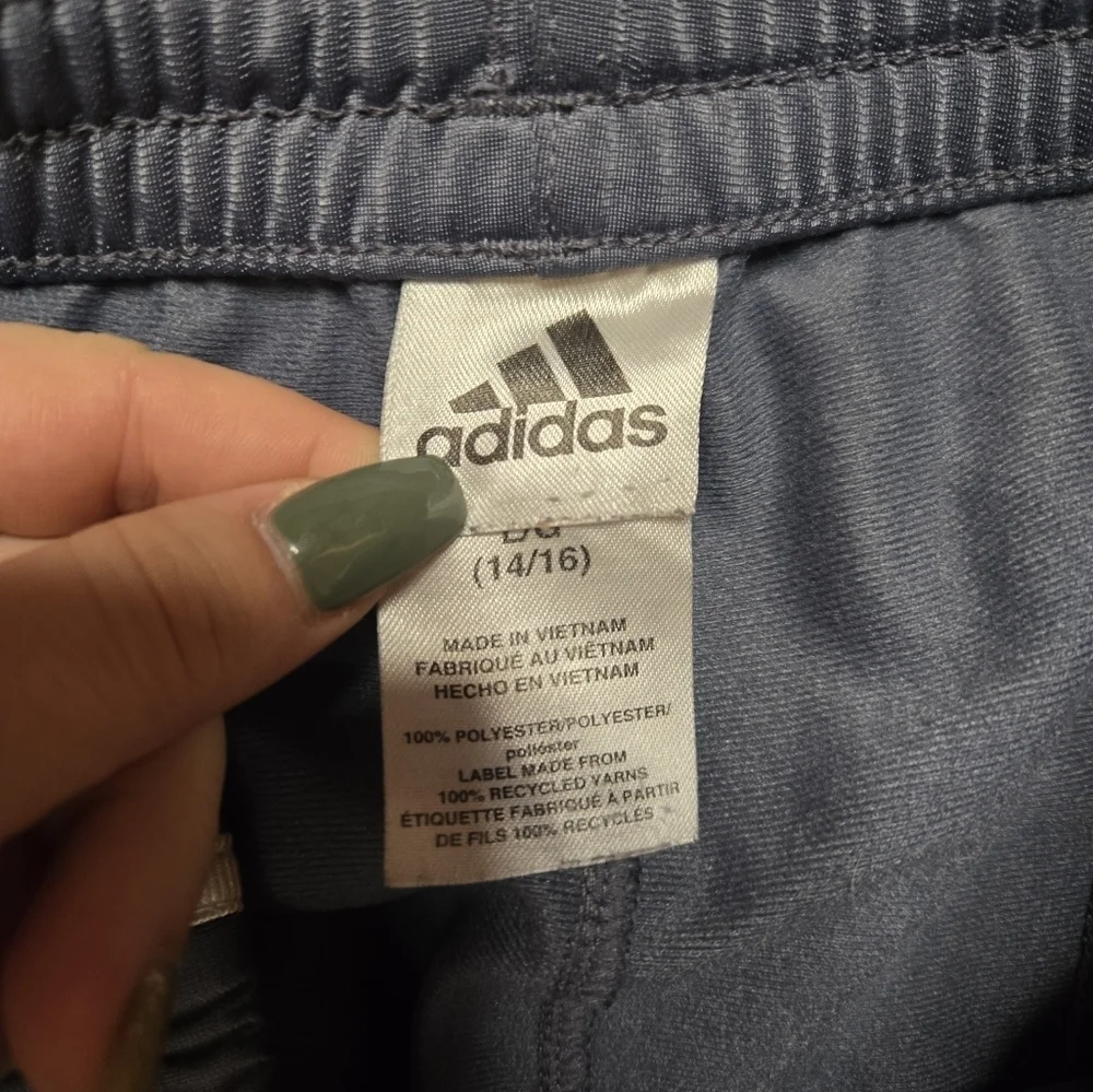 Adidas Youth Gray/White Joggers Large 14/16